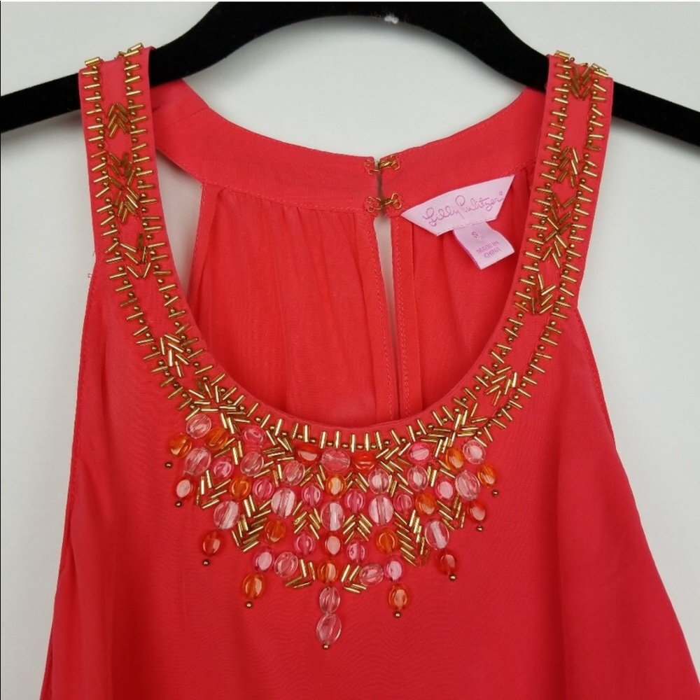 Lilly Pulitzer silk embellished top
